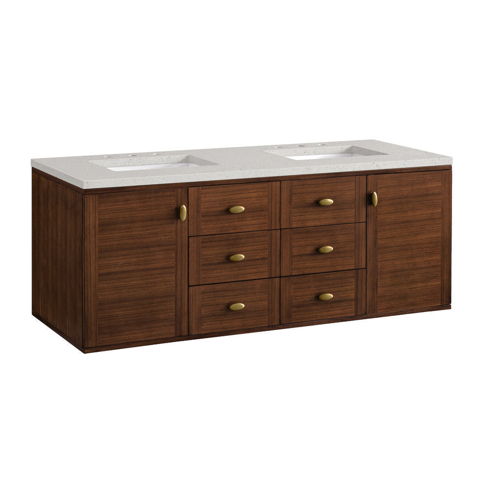 James Martin - Amberly 60" Double Vanity, Mid-Century Walnut w/ 3 CM Lime Delight Top - 670-V60D-WLT-3LDL view 18
