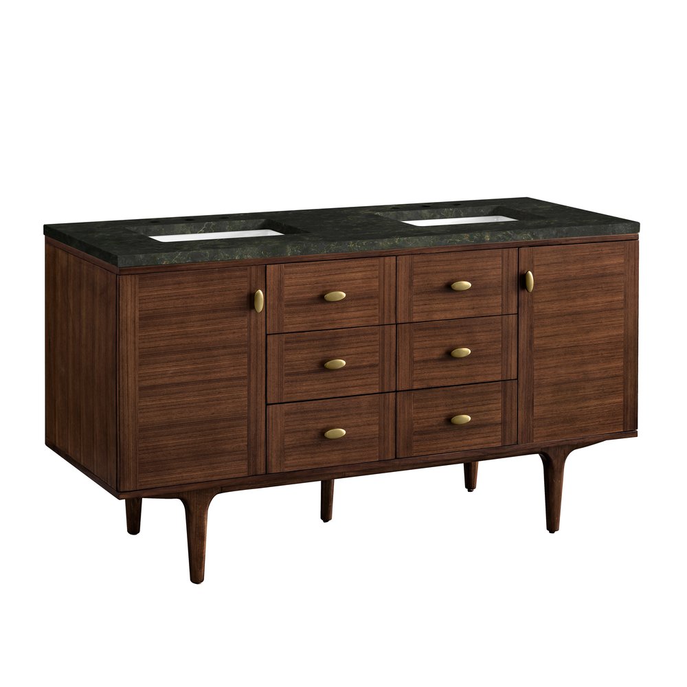 James Martin - Amberly 60" Double Vanity, Mid-Century Walnut, w/ 3 CM Phantome Eclos Top - 670-V60D-WLT-3PHT view 18