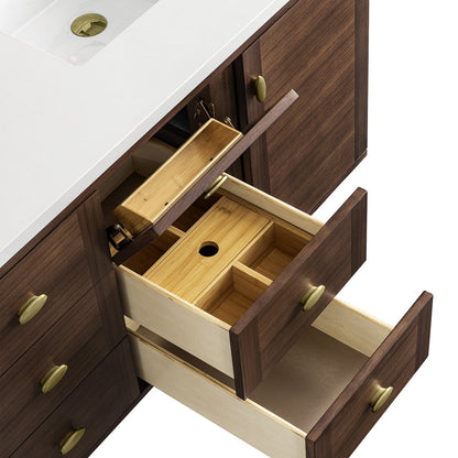 James Martin - Amberly 60" Double Vanity, Mid-Century Walnut, w/ 3 CM Phantome Eclos Top - 670-V60D-WLT-3PHT view 23