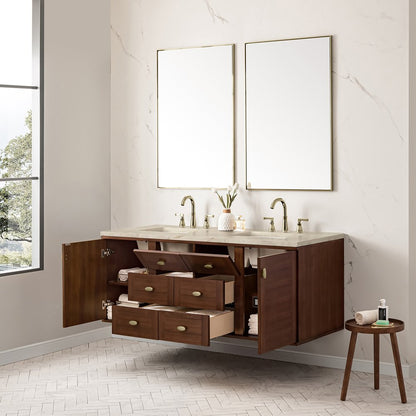 James Martin - Amberly 60" Double Vanity, Mid-Century Walnut, w/ 3 CM Tajnar Eclos Top - 670-V60D-WLT-3TJR view 10
