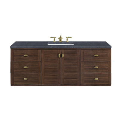 James Martin - Amberly 60" Single Vanity, Mid-Century Walnut w/ 3 CM Charcoal Soapstone Top - 670-V60S-WLT-3CSP view 2
