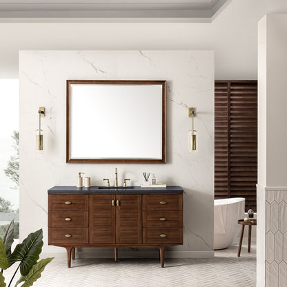 James Martin - Amberly 60" Single Vanity, Mid-Century Walnut w/ 3 CM Charcoal Soapstone Top - 670-V60S-WLT-3CSP view 5