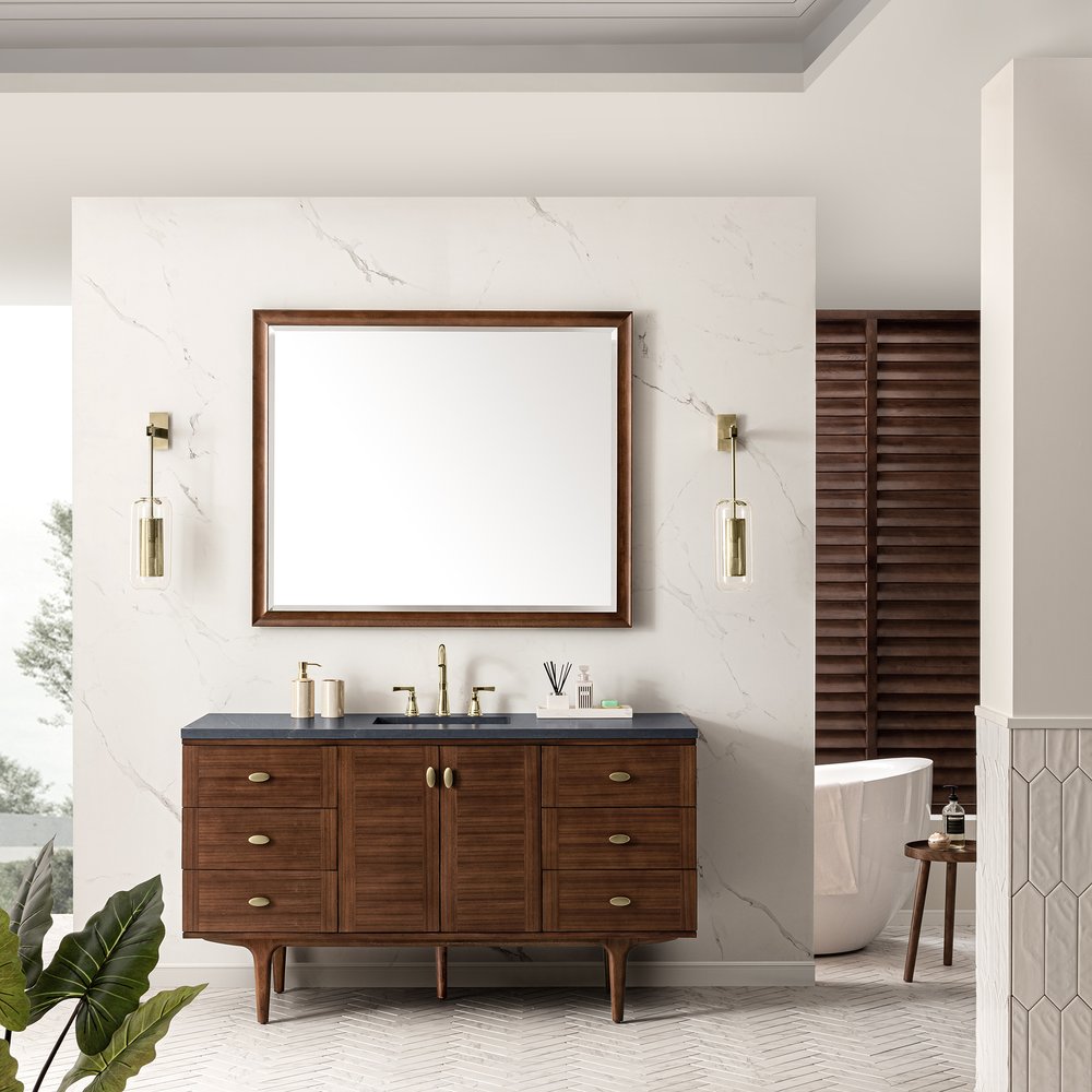 James Martin - Amberly 60" Single Vanity, Mid-Century Walnut w/ 3 CM Charcoal Soapstone Top - 670-V60S-WLT-3CSP view 7