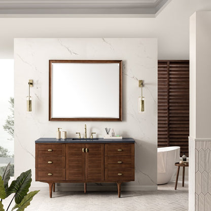 James Martin - Amberly 60" Single Vanity, Mid-Century Walnut w/ 3 CM Charcoal Soapstone Top - 670-V60S-WLT-3CSP view 7