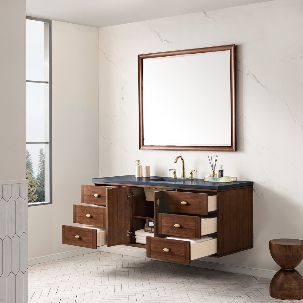 James Martin - Amberly 60" Single Vanity, Mid-Century Walnut w/ 3 CM Charcoal Soapstone Top - 670-V60S-WLT-3CSP view 14
