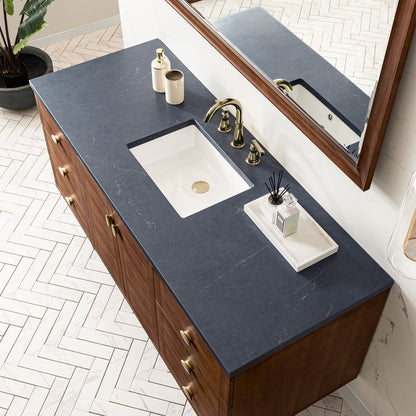 James Martin - Amberly 60" Single Vanity, Mid-Century Walnut w/ 3 CM Charcoal Soapstone Top - 670-V60S-WLT-3CSP view 15