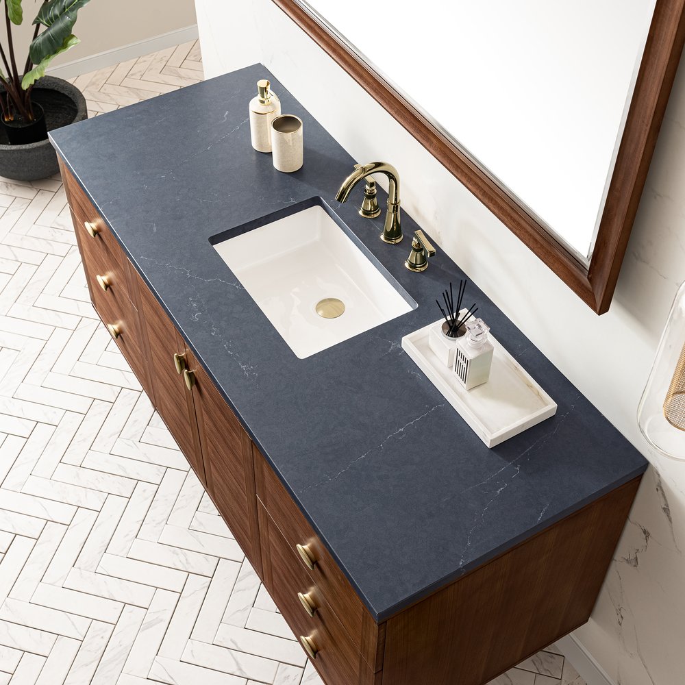 James Martin - Amberly 60" Single Vanity, Mid-Century Walnut w/ 3 CM Charcoal Soapstone Top - 670-V60S-WLT-3CSP view 16