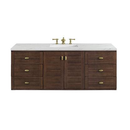 James Martin - Amberly 60" Single Vanity, Mid-Century Walnut w/ 3 CM Ethereal Noctis Top - 670-V60S-WLT-3ENC view 2