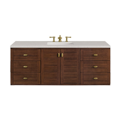James Martin - Amberly 60" Single Vanity, Mid-Century Walnut w/ 3 CM Lime Delight Top - 670-V60S-WLT-3LDL view 2
