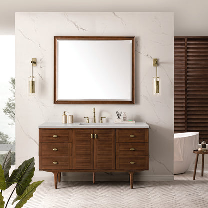 James Martin - Amberly 60" Single Vanity, Mid-Century Walnut w/ 3 CM Lime Delight Top - 670-V60S-WLT-3LDL view 5