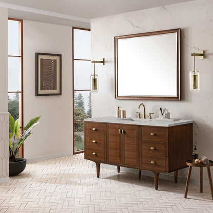 James Martin - Amberly 60" Single Vanity, Mid-Century Walnut w/ 3 CM Lime Delight Top - 670-V60S-WLT-3LDL view 7