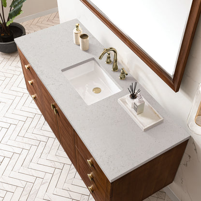James Martin - Amberly 60" Single Vanity, Mid-Century Walnut w/ 3 CM Lime Delight Top - 670-V60S-WLT-3LDL view 11