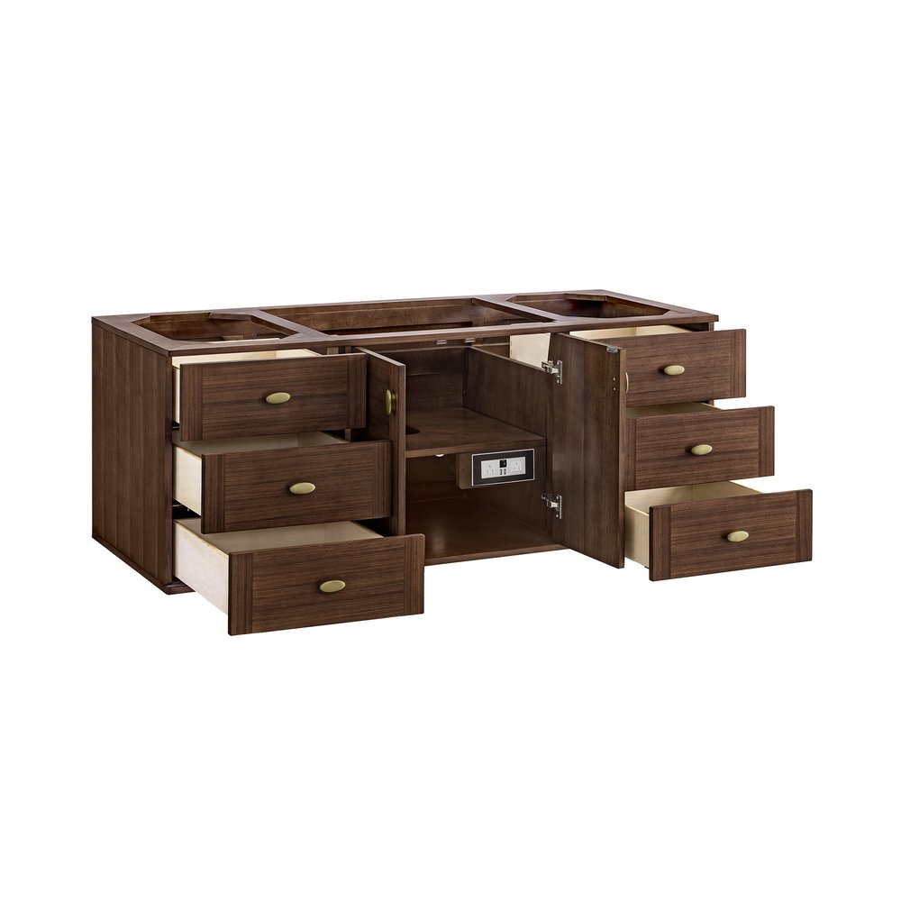 James Martin - Amberly 60" Single Vanity, Mid-Century Walnut w/ 3 CM Parisien Bleu Top - 670-V60S-WLT-3PBL view 13