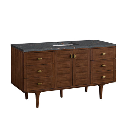 James Martin - Amberly 60" Single Vanity, Mid-Century Walnut w/ 3 CM Parisien Bleu Top - 670-V60S-WLT-3PBL view 16