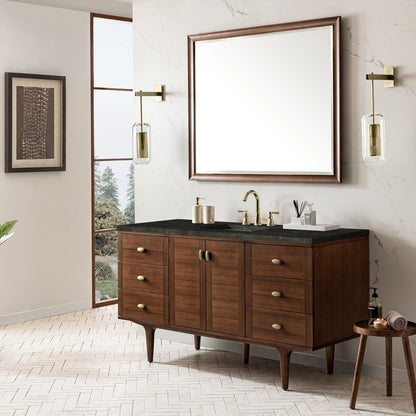 James Martin - Amberly 60" Single Vanity, Mid-Century Walnut, w/ 3 CM Phantome Eclos Top - 670-V60S-WLT-3PHT view 7