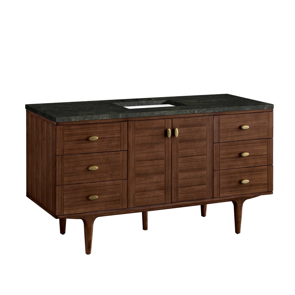 James Martin - Amberly 60" Single Vanity, Mid-Century Walnut, w/ 3 CM Phantome Eclos Top - 670-V60S-WLT-3PHT view 17