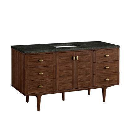 James Martin - Amberly 60" Single Vanity, Mid-Century Walnut, w/ 3 CM Phantome Eclos Top - 670-V60S-WLT-3PHT view 17