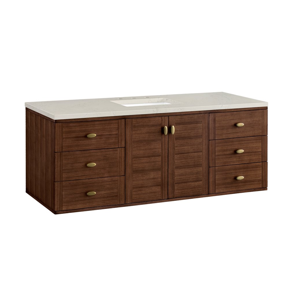 James Martin - Amberly 60" Single Vanity, Mid-Century Walnut, w/ 3 CM Siberian Silestone Top - 670-V60S-WLT-3SFR view 18