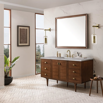 James Martin - Amberly 60" Single Vanity, Mid-Century Walnut w/ 3 CM Victorian Silver Top - 670-V60S-WLT-3VSL view 7