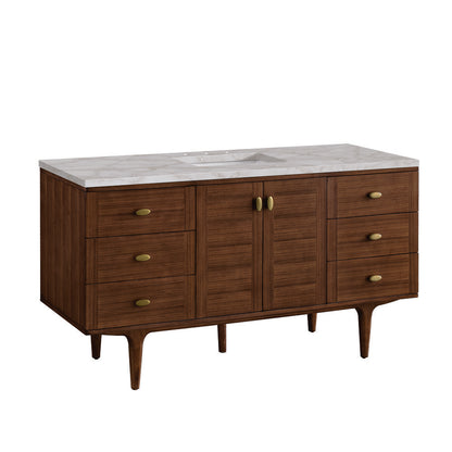 James Martin - Amberly 60" Single Vanity, Mid-Century Walnut w/ 3 CM Victorian Silver Top - 670-V60S-WLT-3VSL view 16