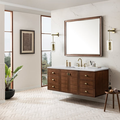 James Martin - Amberly 60" Single Vanity, Mid-Century Walnut w/ 3 CM White Zeus Top - 670-V60S-WLT-3WZ view 10