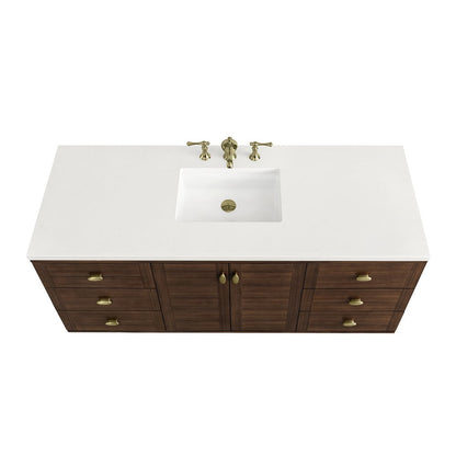 James Martin - Amberly 60" Single Vanity, Mid-Century Walnut w/ 3 CM White Zeus Top - 670-V60S-WLT-3WZ view 15