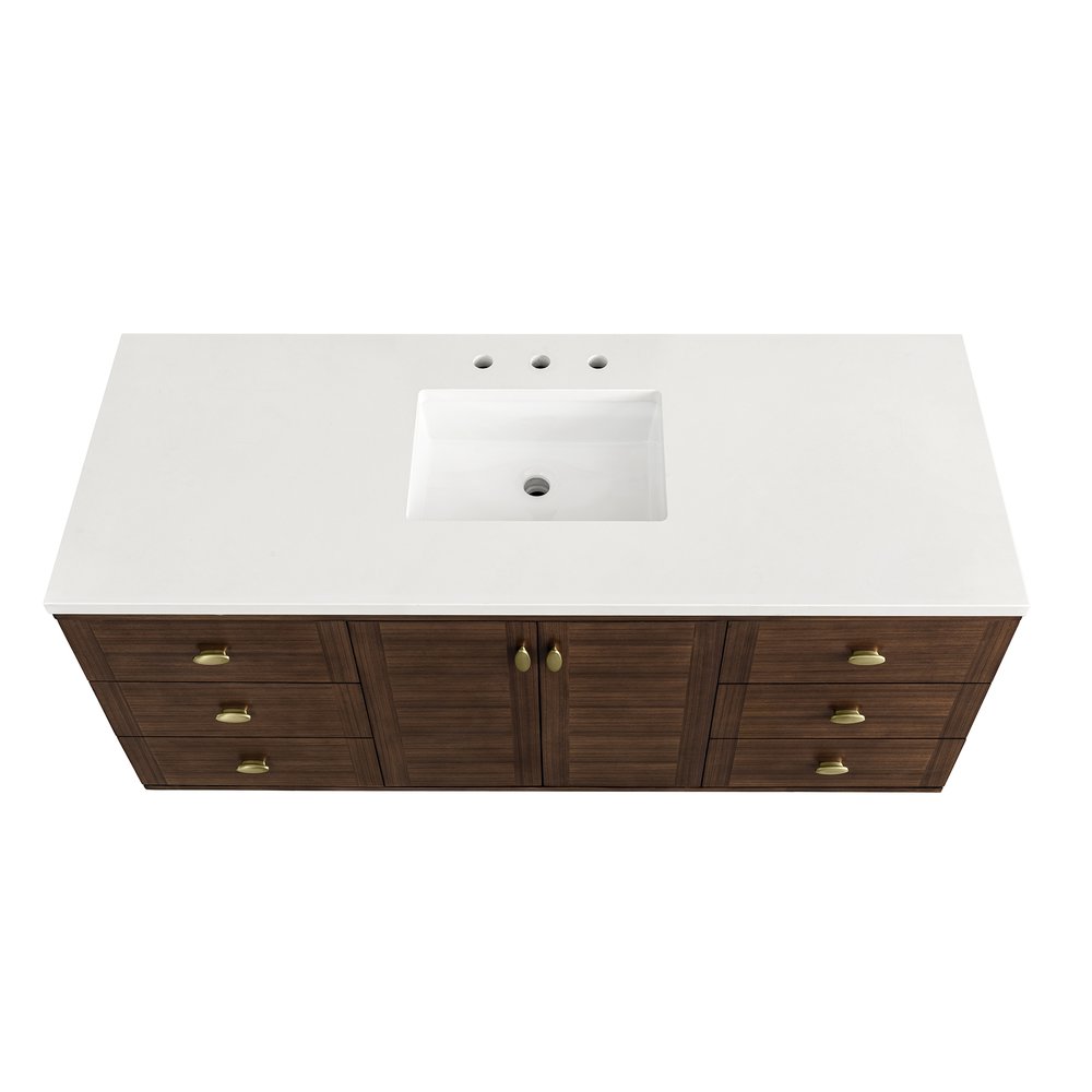 James Martin - Amberly 60" Single Vanity, Mid-Century Walnut w/ 3 CM White Zeus Top - 670-V60S-WLT-3WZ view 16