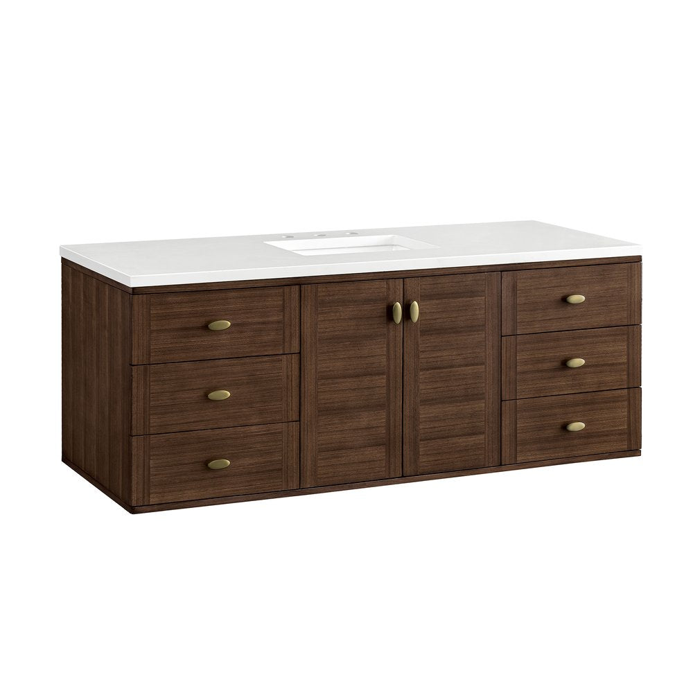 James Martin - Amberly 60" Single Vanity, Mid-Century Walnut w/ 3 CM White Zeus Top - 670-V60S-WLT-3WZ view 24