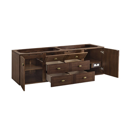 James Martin - Amberly 72" Double Vanity Cabinet, Mid-Century Walnut - 670-V72-M-WLT view 5