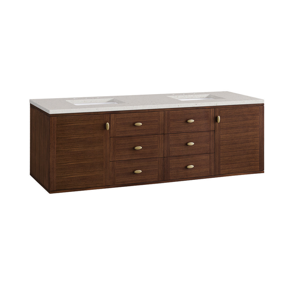 James Martin - Amberly 72" Double Vanity, Mid-Century Walnut w/ 3 CM Lime Delight Top - 670-V72-WLT-3LDL view 18