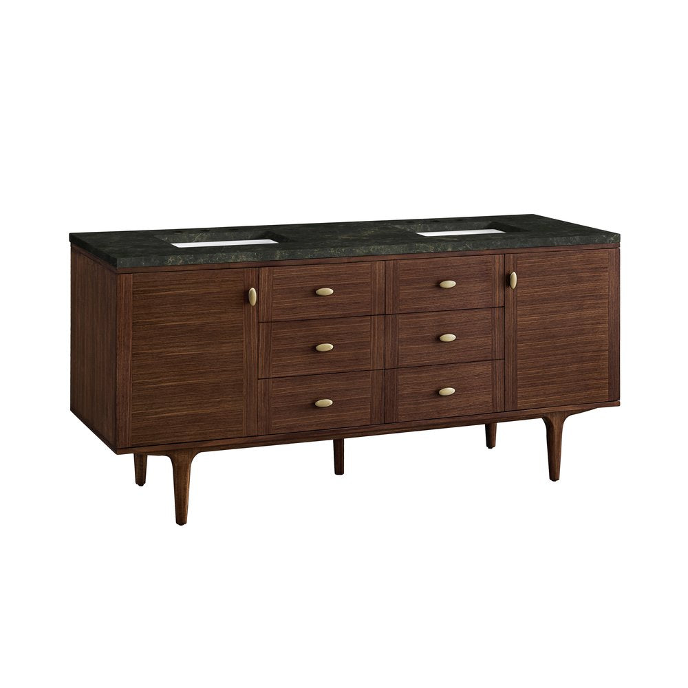 James Martin - Amberly 72" Double Vanity, Mid-Century Walnut, w/ 3 CM Phantome Eclos Top - 670-V72-WLT-3PHT view 18