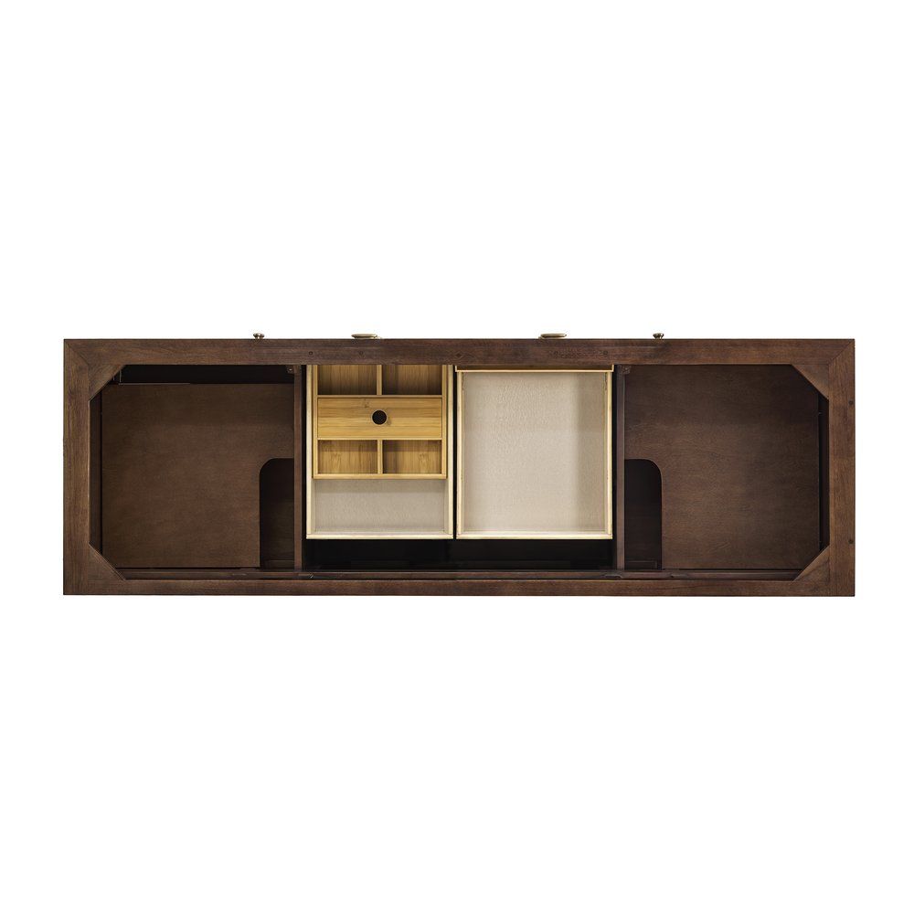 James Martin - Amberly 72" Double Vanity, Mid-Century Walnut, w/ 3 CM Siberian Silestone Top - 670-V72-WLT-3SFR view 11