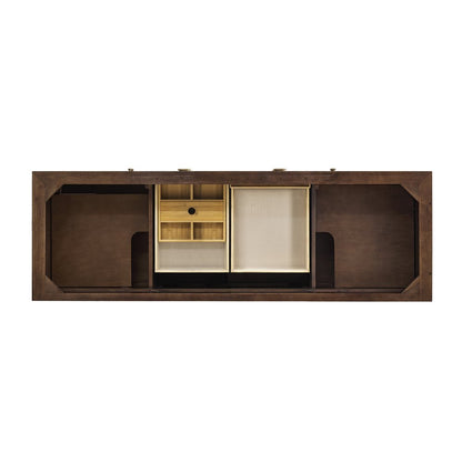 James Martin - Amberly 72" Double Vanity, Mid-Century Walnut w/ 3 CM Victorian Silver Top w/FreePower Wireless Charger - 670-V72-WLT-FVSL view 10