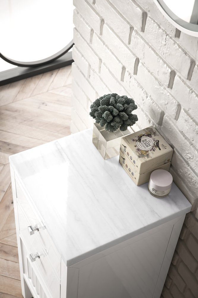 James Martin - Athens 15" Base Cabinet w/ Drawers and Left Door, Glossy White w/ 3 CM Arctic Fall Solid Surface Top - E645-B15L-GW-3AF view 5