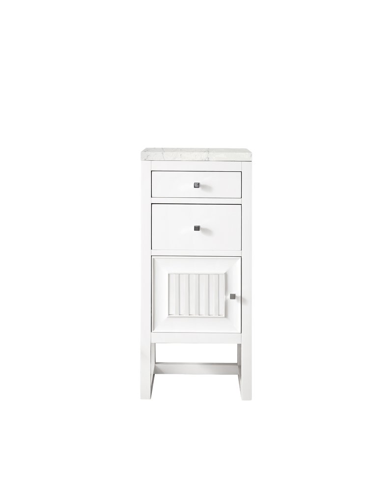 James Martin - Athens 15" Base Cabinet w/ Drawers and Left Door, Glossy White w/ 3 CM Eternal Jasmine Pearl Silestone Top - E645-B15L-GW-3EJP view 1