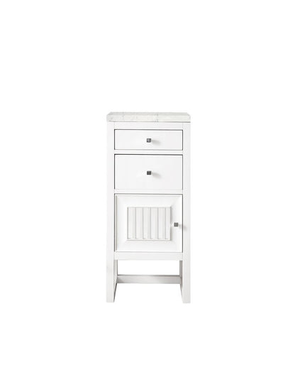 James Martin - Athens 15" Base Cabinet w/ Drawers and Left Door, Glossy White w/ 3 CM Eternal Jasmine Pearl Silestone Top - E645-B15L-GW-3EJP view 1