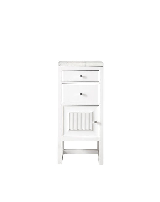 James Martin - Athens 15" Base Cabinet w/ Drawers and Left Door, Glossy White w/ 3 CM Eternal Jasmine Pearl Silestone Top - E645-B15L-GW-3EJP view 1