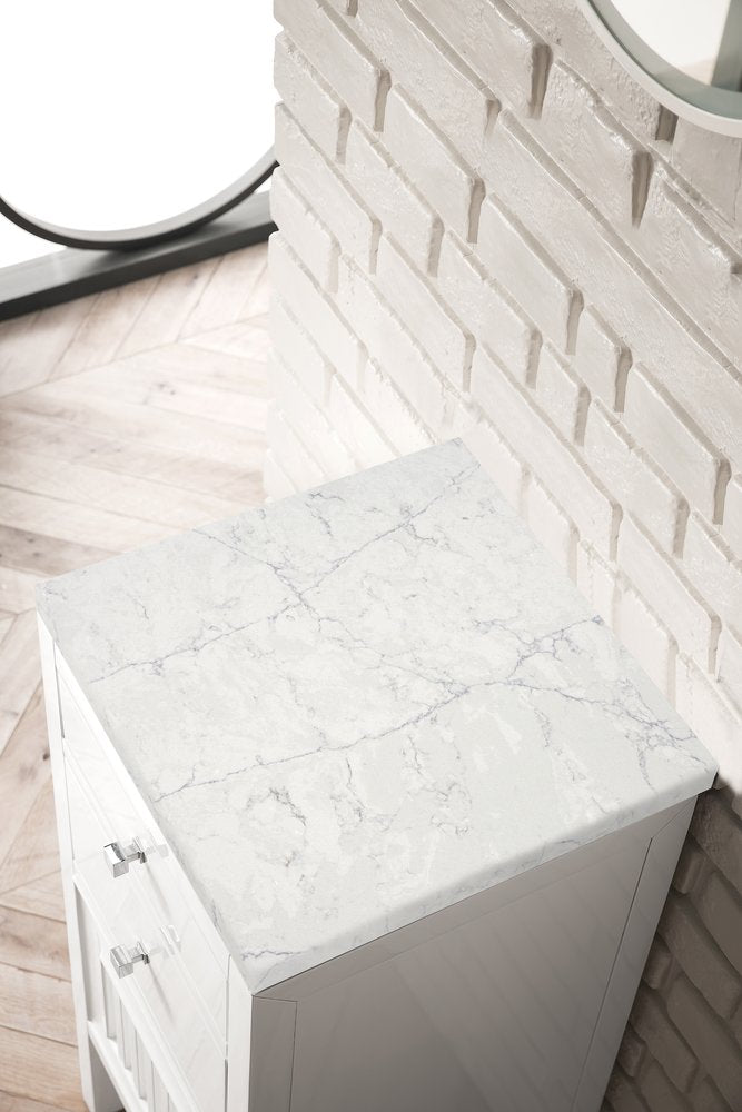 James Martin - Athens 15" Base Cabinet w/ Drawers and Left Door, Glossy White w/ 3 CM Eternal Jasmine Pearl Silestone Top - E645-B15L-GW-3EJP view 2