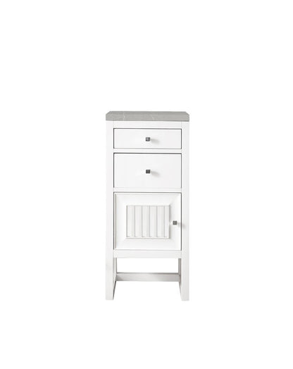 James Martin - Athens 15" Base Cabinet w/ Drawers and Left Door, Glossy White w/ 3 CM Eternal Serena Top - E645-B15L-GW-3ESR view 1