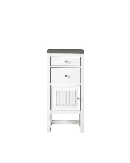 James Martin - Athens 15" Base Cabinet w/ Drawers and Left Door, Glossy White w/ 3 CM Grey Expo Silestone Top - E645-B15L-GW-3GEX view 1