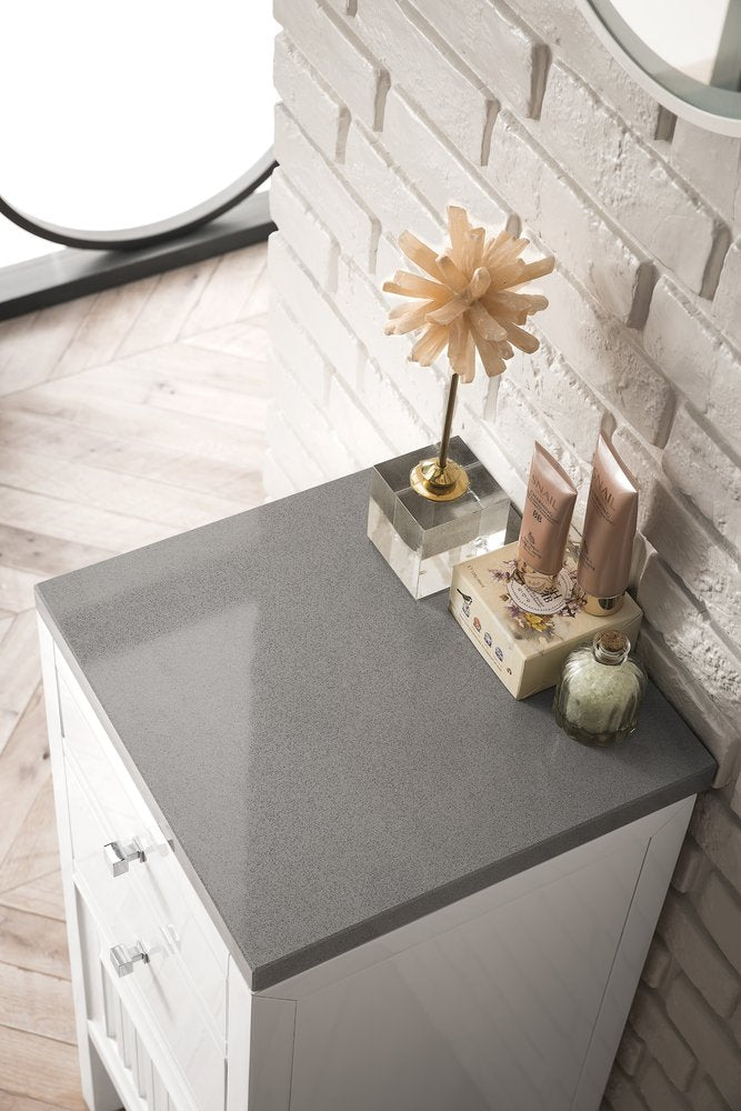 James Martin - Athens 15" Base Cabinet w/ Drawers and Left Door, Glossy White w/ 3 CM Grey Expo Silestone Top - E645-B15L-GW-3GEX view 2