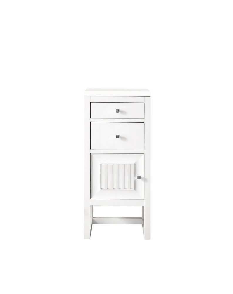 James Martin - Athens 15" Base Cabinet w/ Drawers and Left Door, Glossy White w/ 3 CM White Zeus Silestone Top - E645-B15L-GW-3WZ view 1