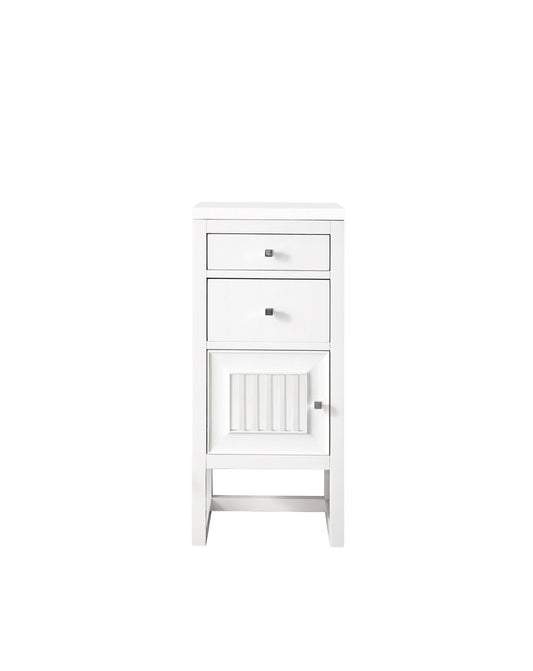 James Martin - Athens 15" Base Cabinet w/ Drawers and Left Door, Glossy White w/ 3 CM White Zeus Silestone Top - E645-B15L-GW-3WZ view 1