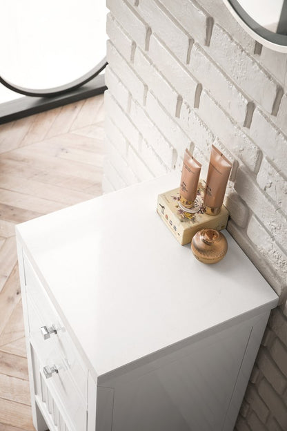 James Martin - Athens 15" Base Cabinet w/ Drawers and Left Door, Glossy White w/ 3 CM White Zeus Silestone Top - E645-B15L-GW-3WZ view 2
