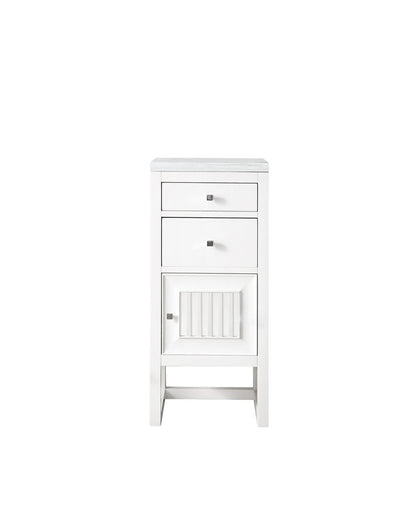 James Martin - Athens 15" Base Cabinet w/ Drawers and Right Door, Glossy White w/ 3 CM Arctic Fall Solid Surface Top - E645-B15R-GW-3AF view 1