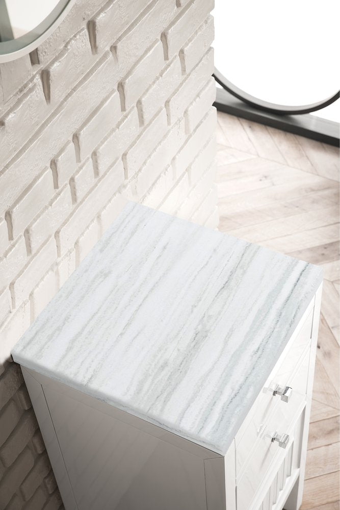 James Martin - Athens 15" Base Cabinet w/ Drawers and Right Door, Glossy White w/ 3 CM Arctic Fall Solid Surface Top - E645-B15R-GW-3AF view 2