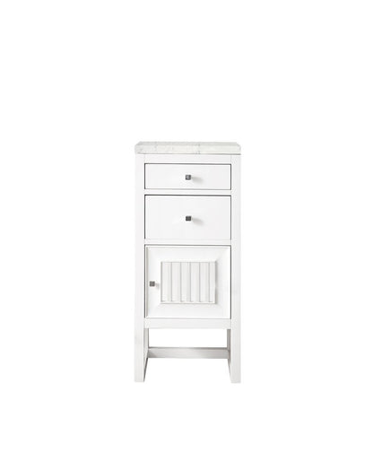 James Martin - Athens 15" Base Cabinet w/ Drawers and Right Door, Glossy White w/ 3 CM Eternal Jasmine Pearl Silestone Top - E645-B15R-GW-3EJP view 1
