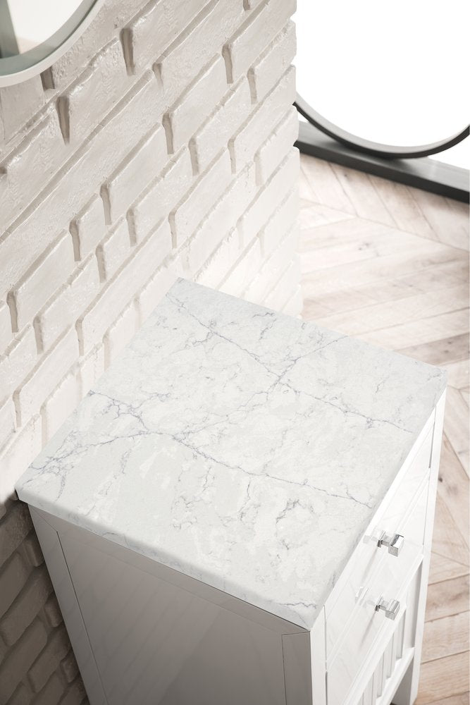 James Martin - Athens 15" Base Cabinet w/ Drawers and Right Door, Glossy White w/ 3 CM Eternal Jasmine Pearl Silestone Top - E645-B15R-GW-3EJP view 2