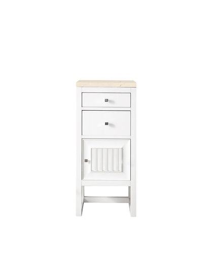 James Martin - Athens 15" Base Cabinet w/ Drawers and Right Door, Glossy White w/ 3 CM Eternal Marfil Top - E645-B15R-GW-3EMR view 1