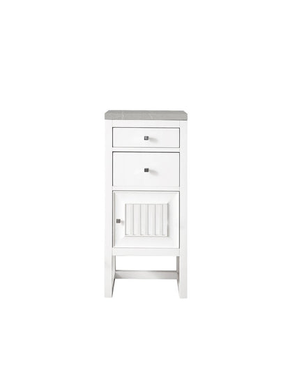 James Martin - Athens 15" Base Cabinet w/ Drawers and Right Door, Glossy White w/ 3 CM Eternal Serena Top - E645-B15R-GW-3ESR view 1